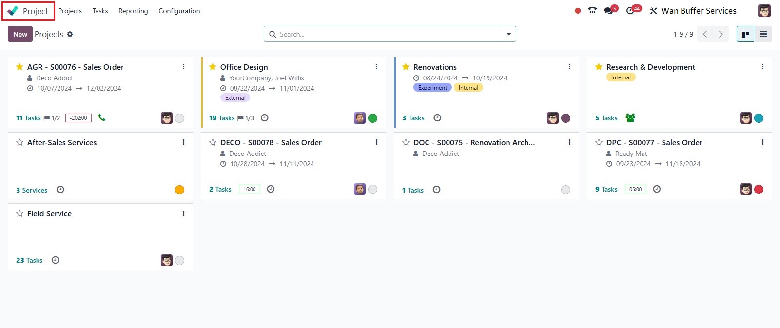 project management in odoo