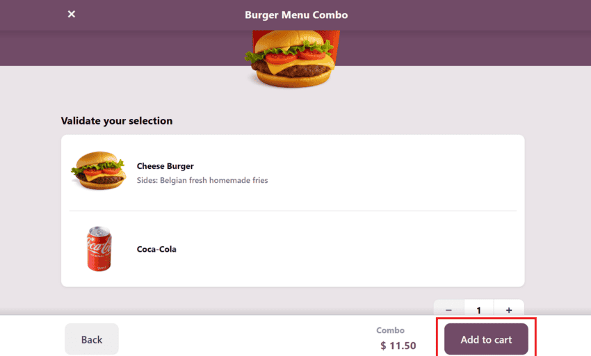 Order Screen with Upsell Suggestions