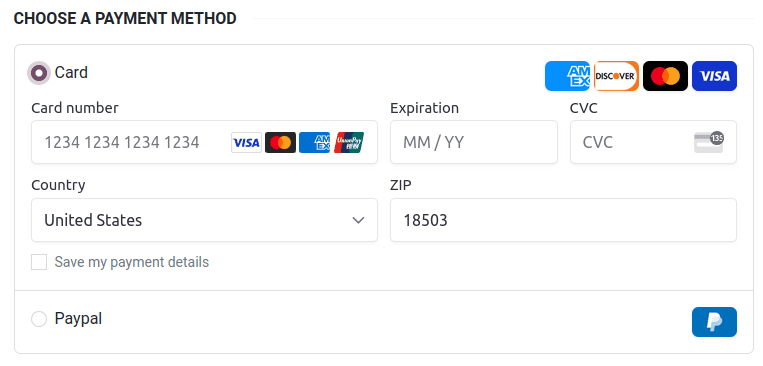 Payment Screen in Kiosk Mode