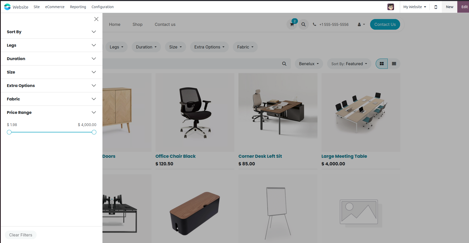 UI & Product Management Enhancements for Odoo E-Commerce